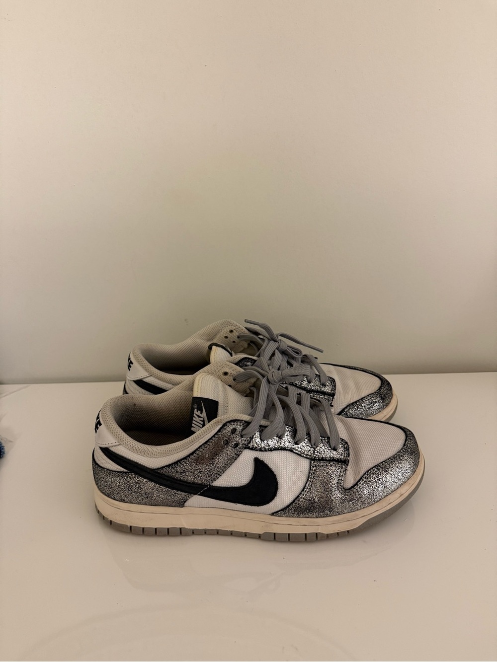 Nike Low-Top Dunk Sneakers - White, Silver, Black